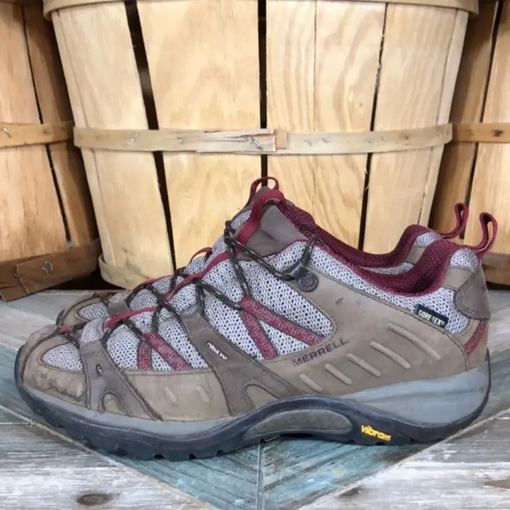 Merrell Siren Sport GTX Brown Leather Mesh Waterproof Hiking Shoes Womens Size 8